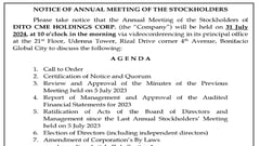 DITO CME Holdings Corp. - Notice of Annual Meeting of the Stockholders